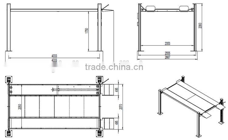 GARAGE HYDRAULIC LIFT; FOUR POST CAR PARKING LIFT;CAR REPAIRING LIFT FOR SALE