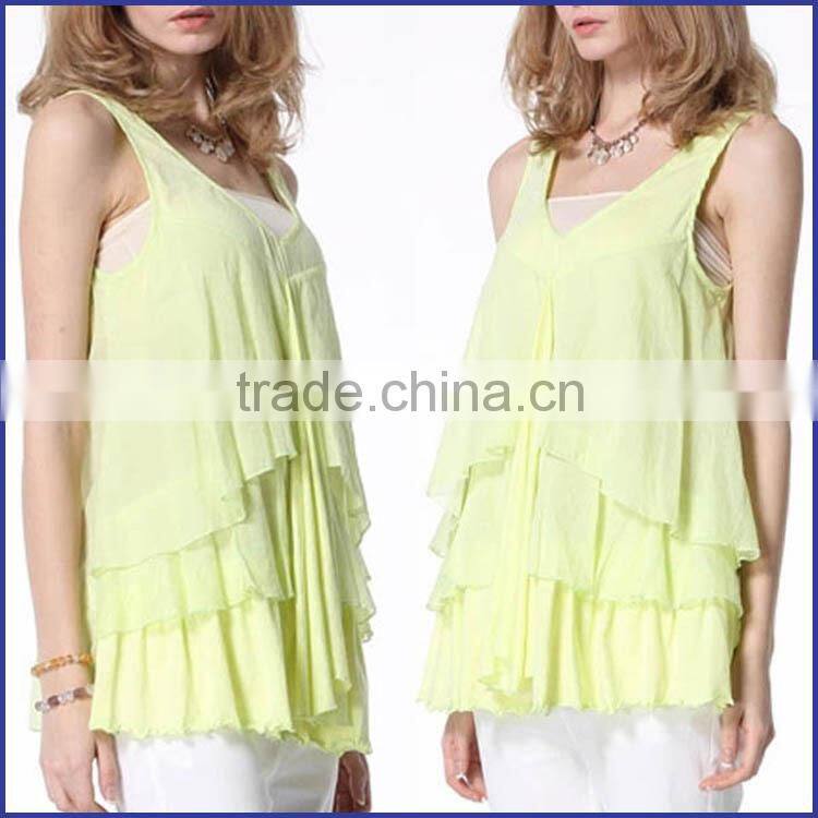 Plus size sleeveless women summer chiffon dress with low prices made in China
