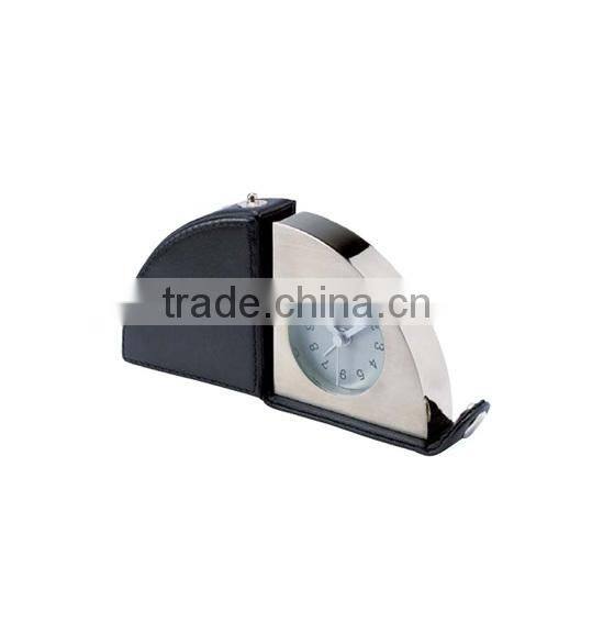 Leather travel alarm clock portable desk clock