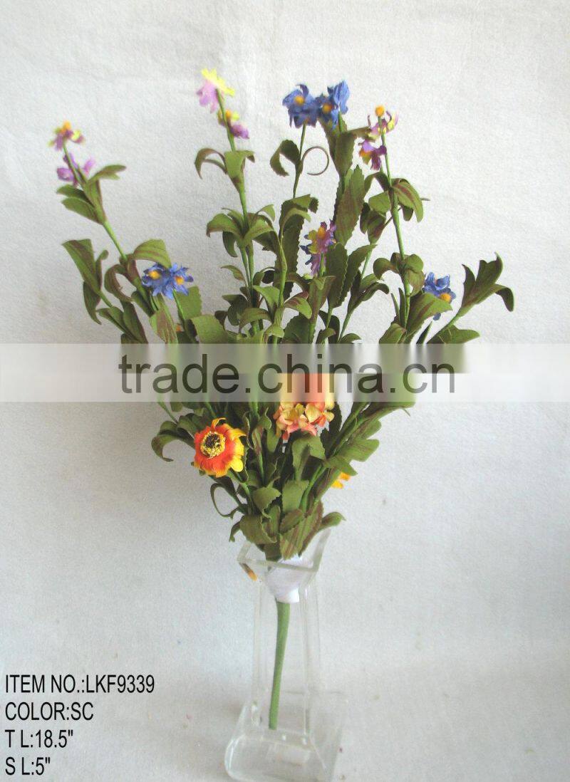 new decorative artificial fake purple daisy flower 21.5" grass bush for house decoration