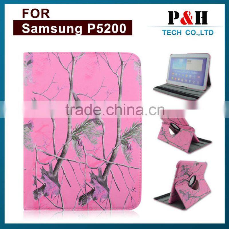 Fashion Oblique Gyrosigma 360 degree rotating leather case for samsung galaxy tab 3 p5200 10.1