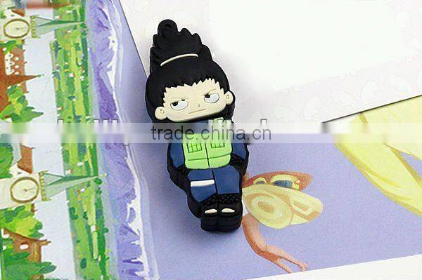 The factory manufacture high quality cartoon design silicone USB flash driver for Naruto