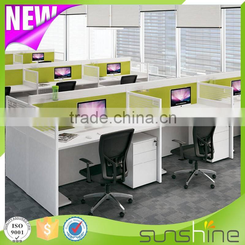 KU-GK6+K3 Unique Design Colorful Mfc Round Workstation With Pedestal