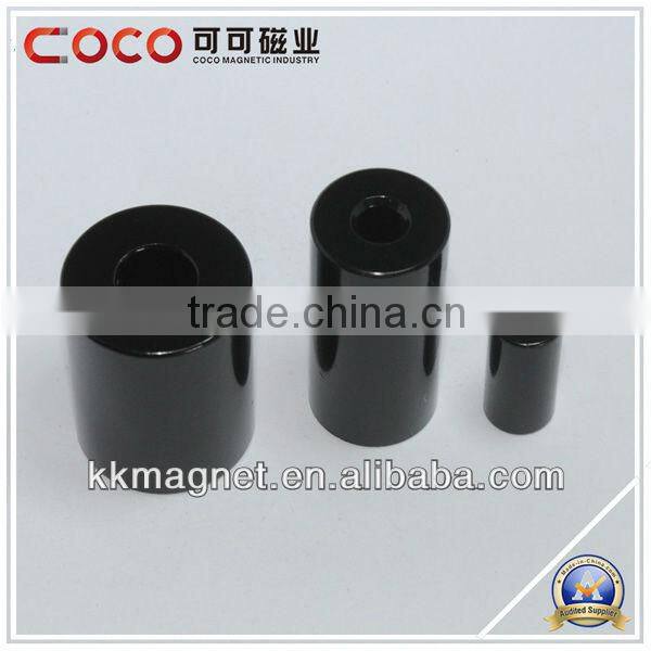 N50 Ningbo Strong Neodymium Magnet, Big Magnet ring manget with hole Radially magnetized coating Black epoxy
