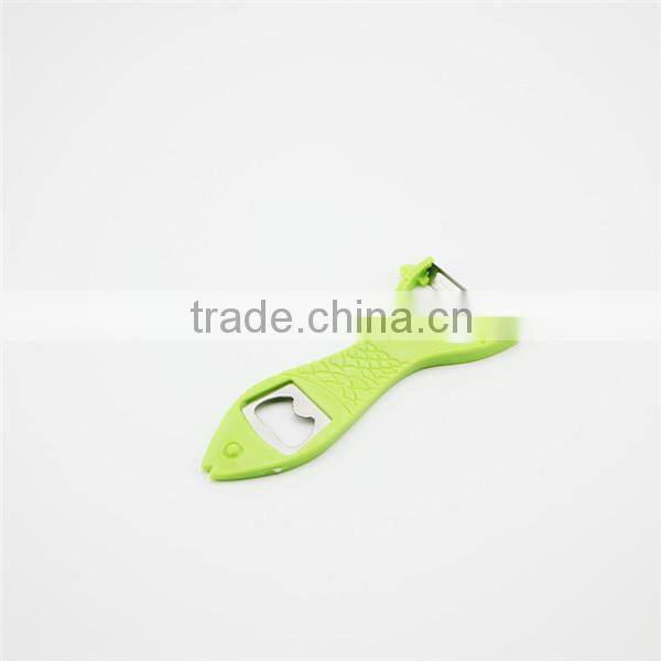 Cute fish shaped bottle opener with peeler