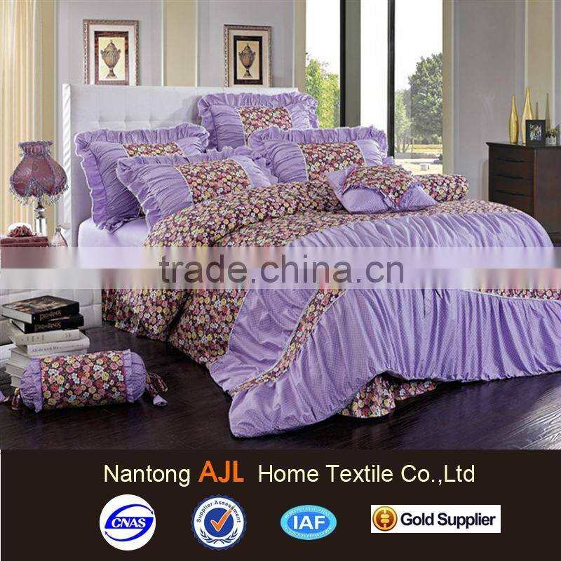 2015 100% cotton new products Korea queen size bedding 4pcs