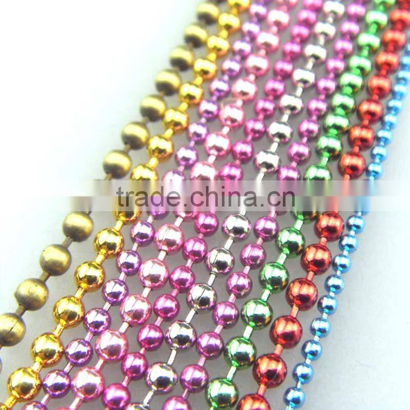 colorful ball chain necklace with connector