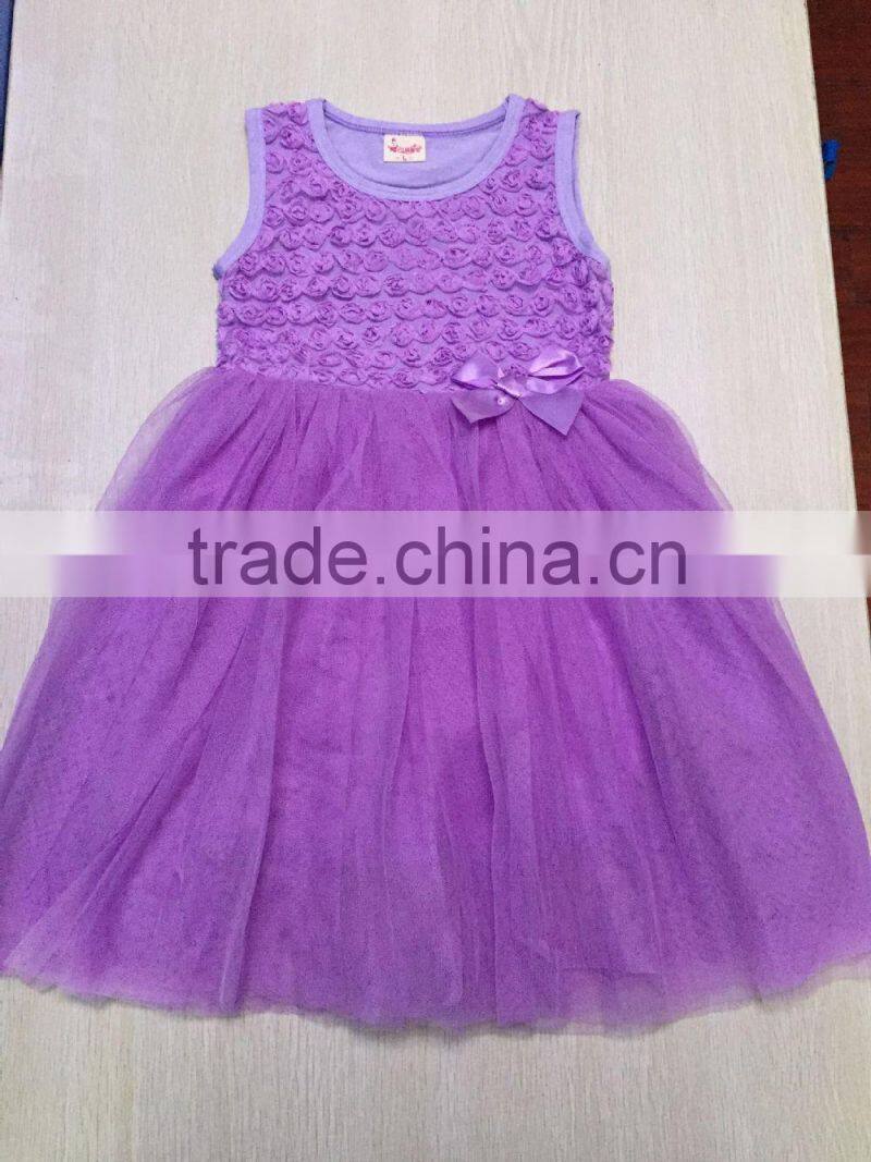 Baby Girl 2015 Wedding Party Dress Lace Cotton Puffy Dress Many Color Bowknot Dress