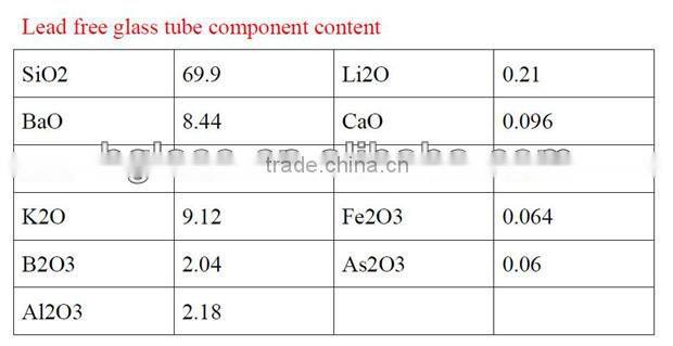 lead free glass tube for incandescent and fluorescent lighting