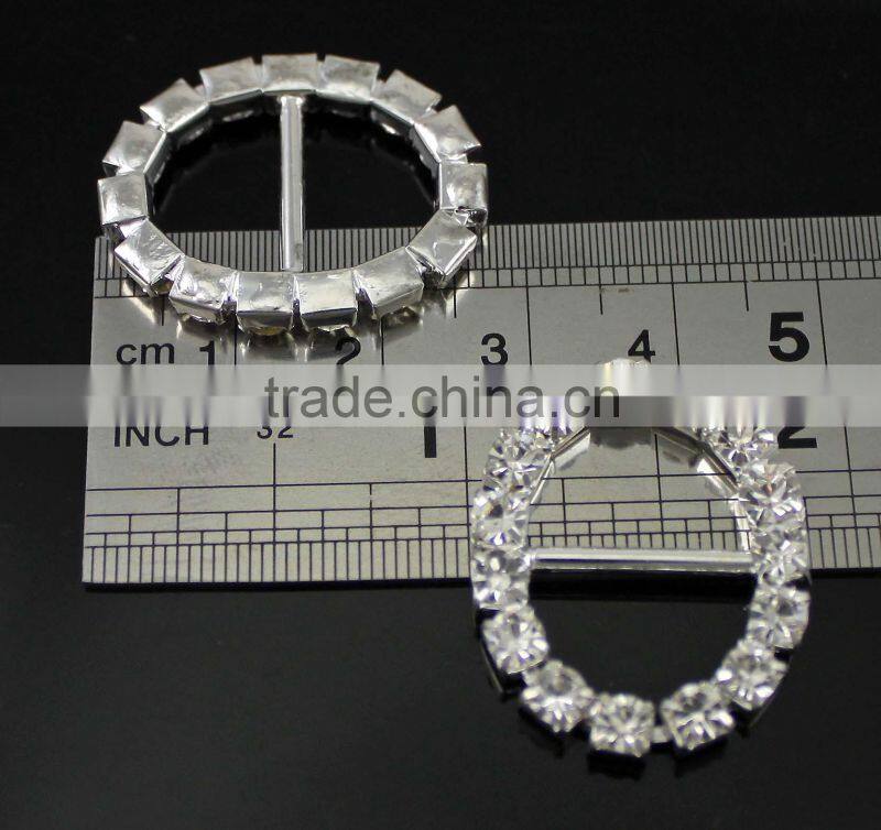 Hot Sale Small Oval Rhinestone Buckles for Ribbon B00600