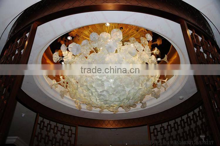 hand blown glass chandelier decoration XO-20150621 Modern glass art chandelier from famous Chinese glass artist Mr Ou LianHua