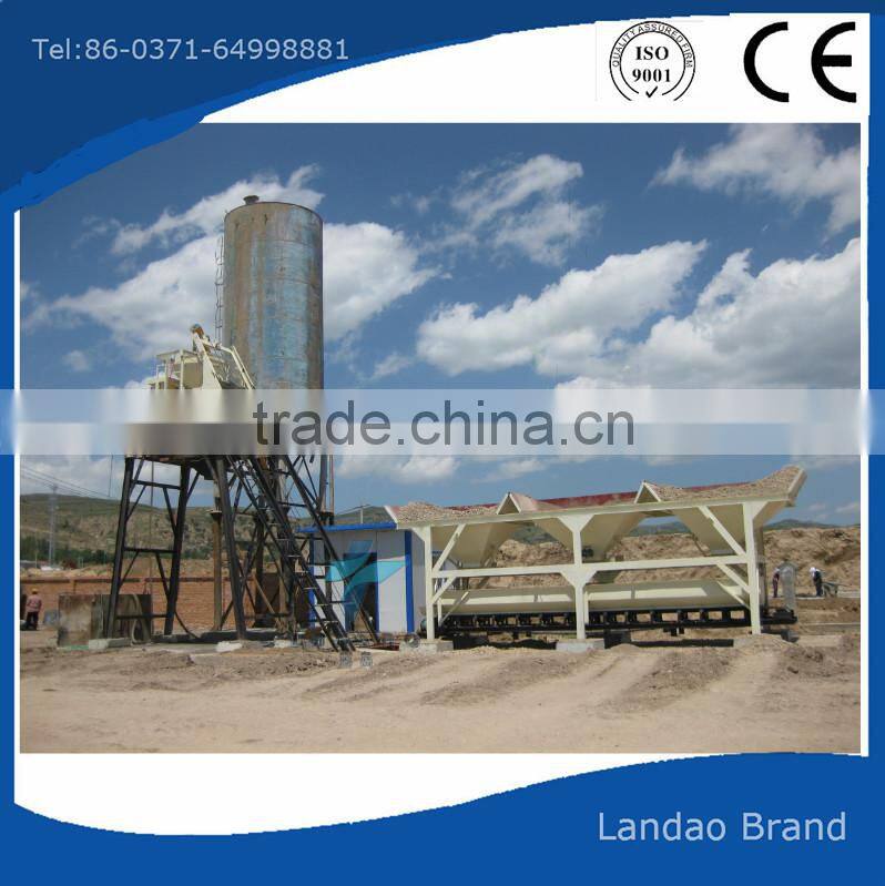 Reliable mini compact 35m3/h concrete batching plant with bucket loading