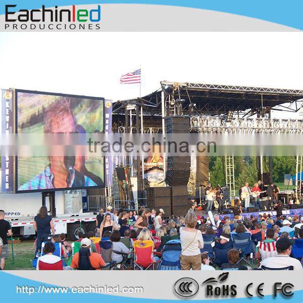 HD video p8 outdoor full color led rental display cabinet