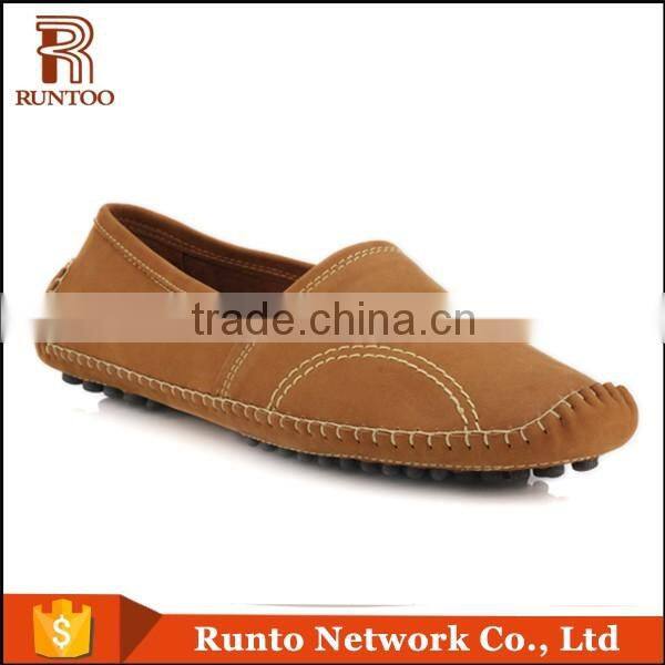 New fashion brown color nubuck leather men driving Shoe male breathable casual flat boat shoes Italy men casual shoe