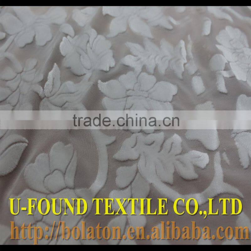 KS KOREA HIGH QUALITY BURNOUT N/P VELVET WITH PAPER PRINT FABRIC