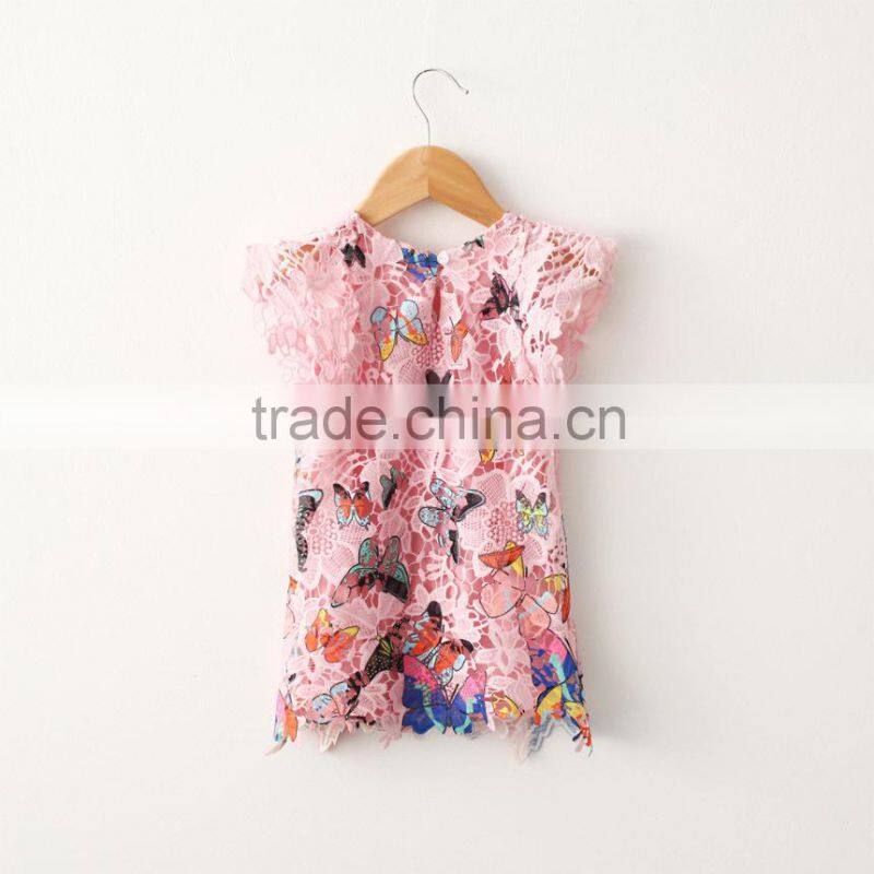 2015 summer cotton children butterfly dress