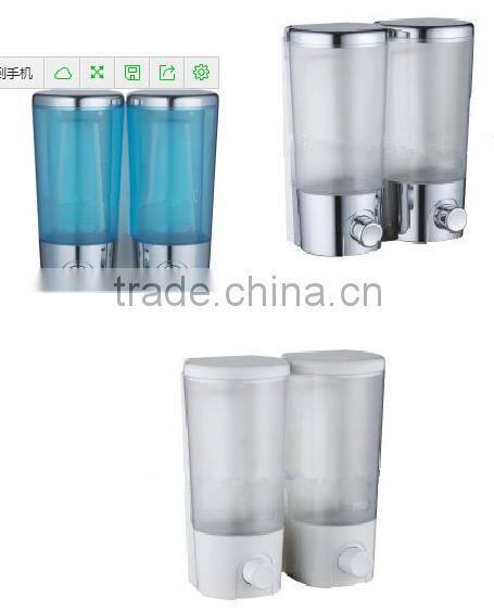 TM-14 Ningbo Taimu wall mounted plastic hand liquid double soap dispenser
