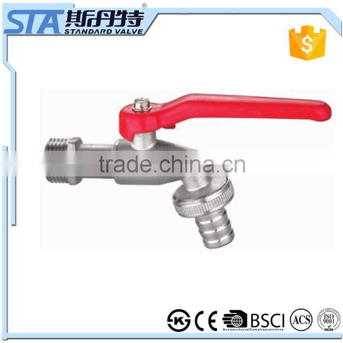 ART.2001 Forge Nickel Plated Brass Water Bibcock Valve With Hose Connector Garden Outdoor Bibcock Basin Tap Toilet Water Bibcock