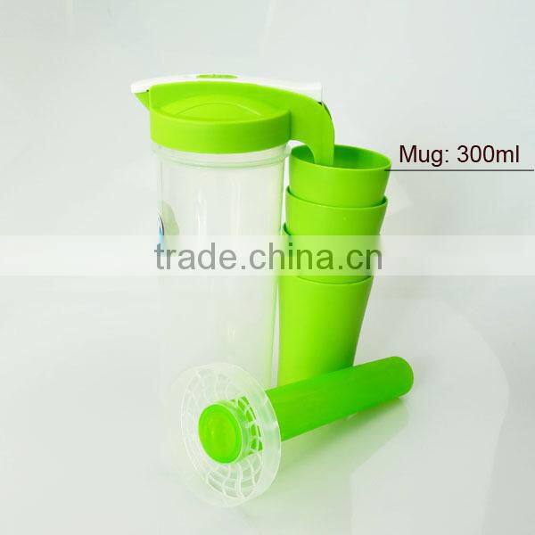 2 L plastic water jug set/Water pitcher with 4 cups