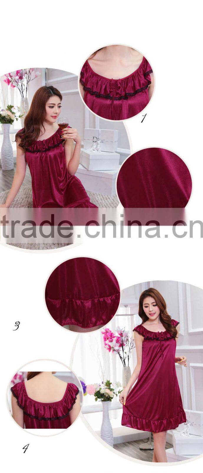 Summer is pure and fresh and transparent silk condole belt nightgown