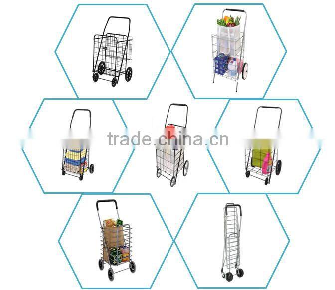 Icegreen Black 4-Wheel Steel Folding Shopping Cart