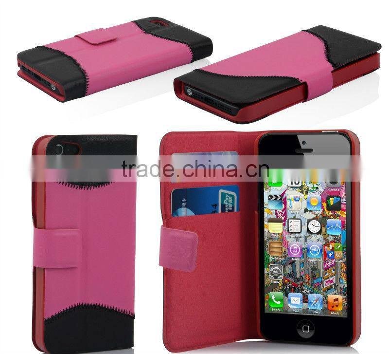 For i phone 5 case , Wallet leather case for iphone 5"