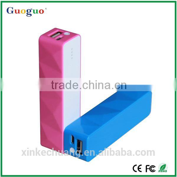 Guoguo 2016 high quality colorful 2000mAh mini portable mobile power bank