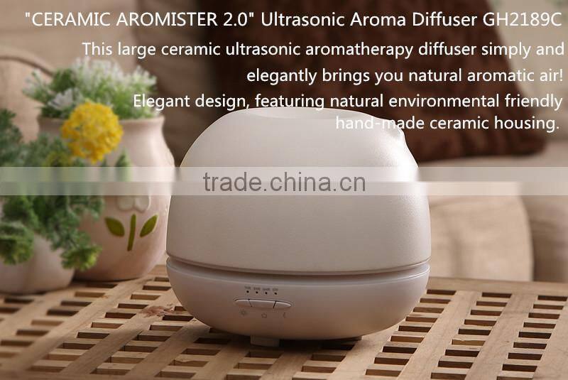 2015 Fashionable Home Porcelain Aromatherapy Nebulizer,Aroma Diffuser,Ultrasonic Diffuser w/500ml Capacity & 100ml/h Mist Ouput