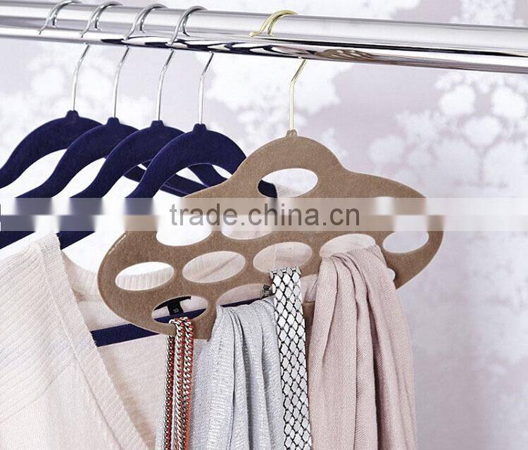 Oval Circles Velvet Flocked Scarf Hanger Organizer