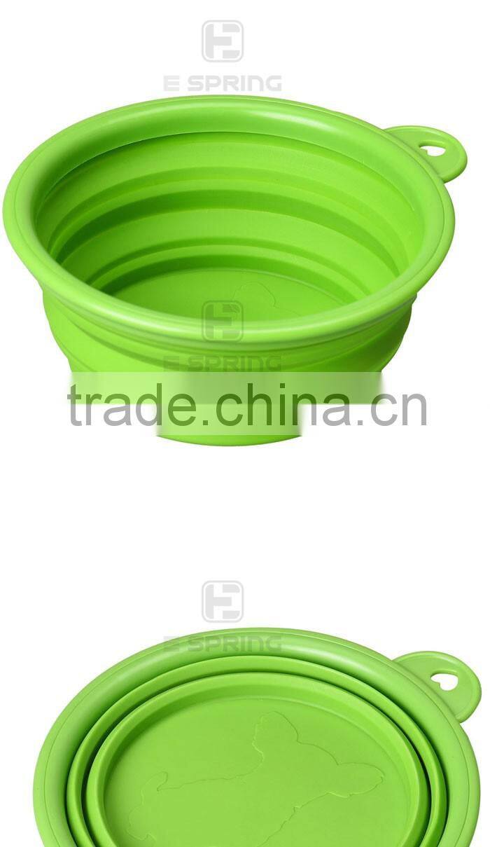7 color available New 2015 Pet Dog portable bowl Silicone Collapsible Feeding Water Feeder Travel Dog Bowl