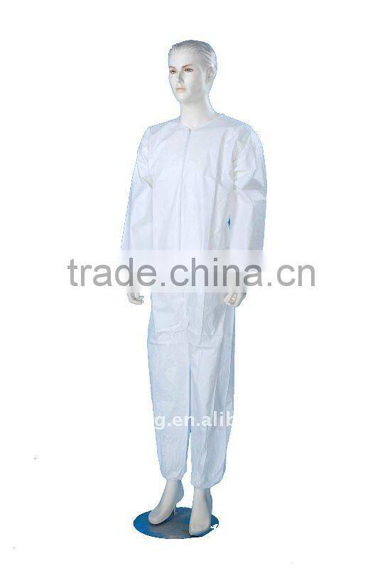 Dark blue non-woven disposable coverall with hood