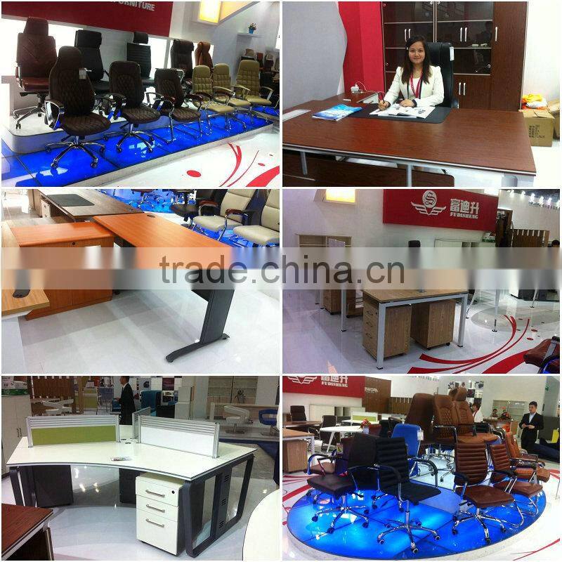 modern office workstation for two people with book shelf with four legs E-514