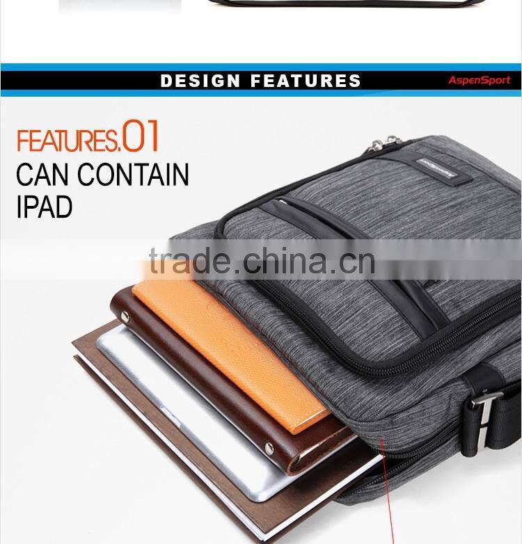 Fashionable 600D messenger bag for men with ipad compartment