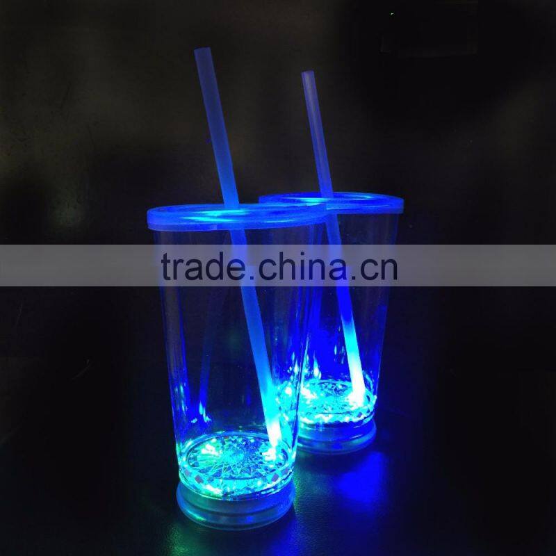 led drinking cups with straws