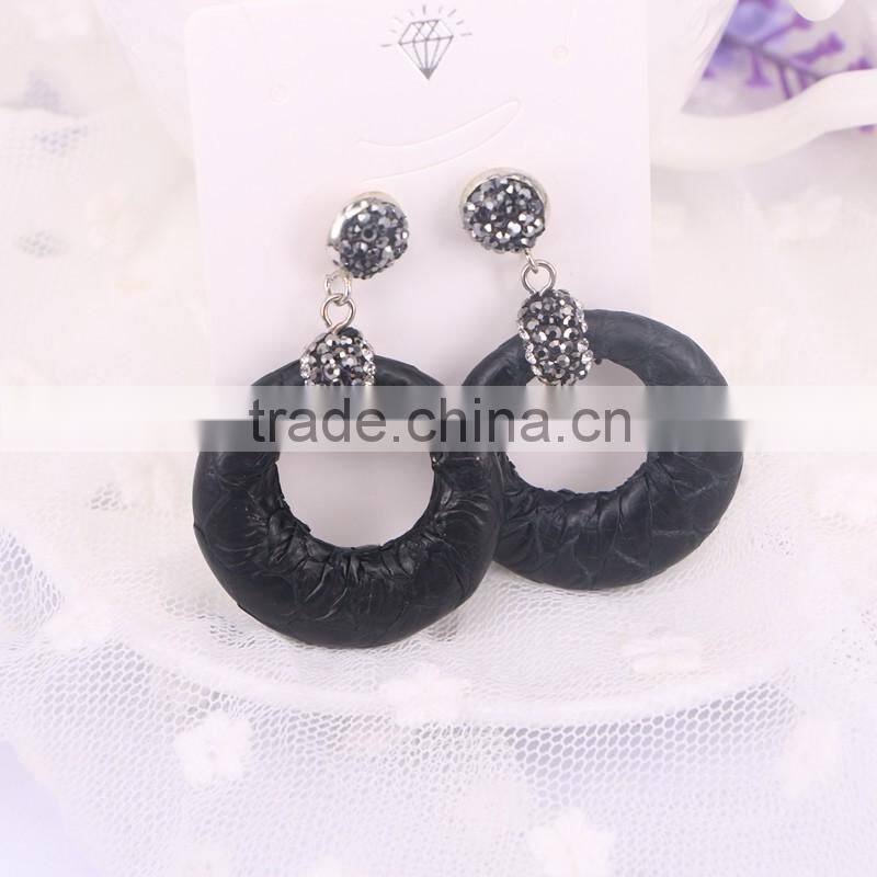 Teardrop Silver Gray Crystal Stud Earrings Paved Rhinestone Beads Dangle Earring Handmade Jewelry