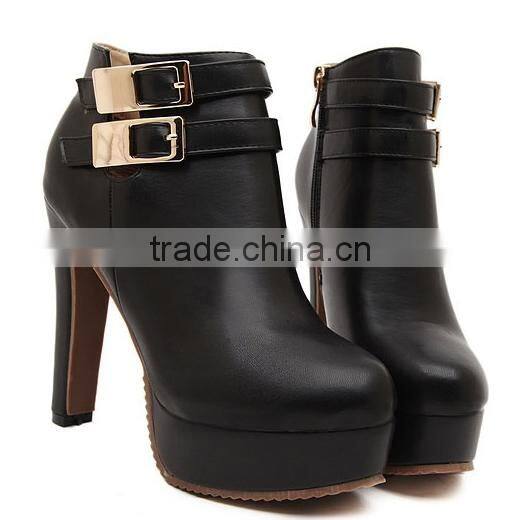 2016 Wholesale women ankle boots comfortable chunky heel boots PM3168