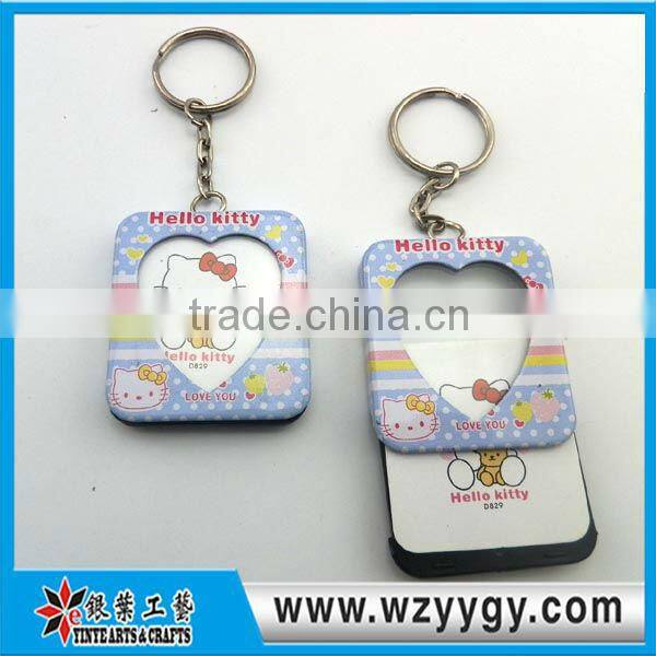 rectangle picture photo frame keychain, metal keyring