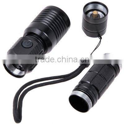 aluminium dimmable zoomable 300 lumen led flashlight torch