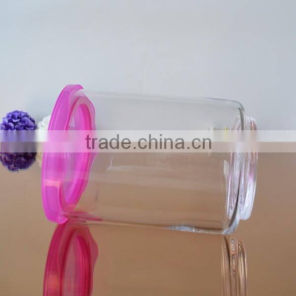 26oz Glass candle container with plastic lid