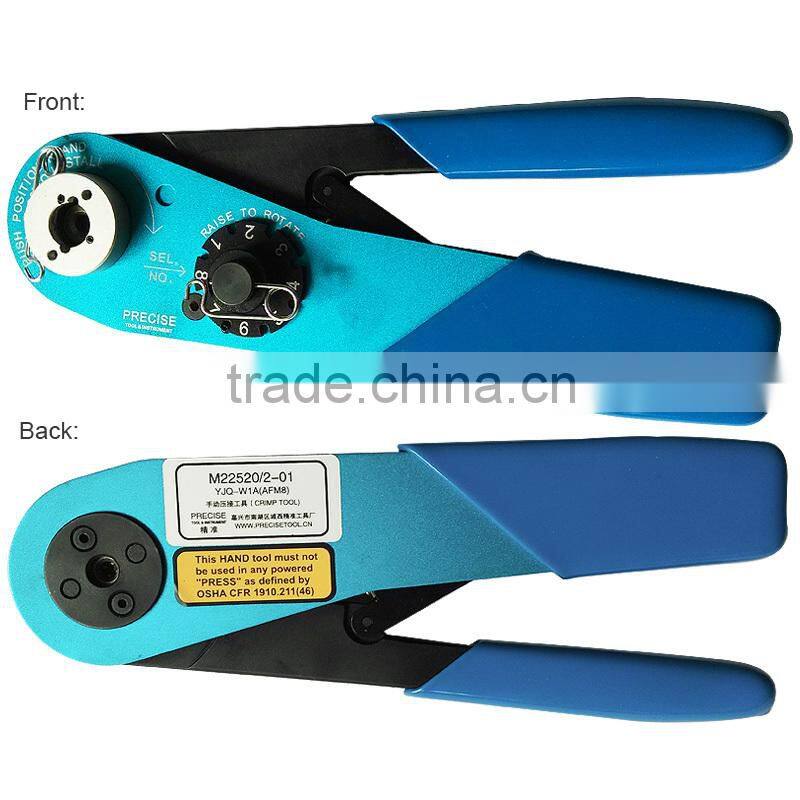 YJQ-W1A Adjustable hand crimp tool M22520/2-01 matched with M39029/50-PIN CONTACT&MIL-DTL-83733