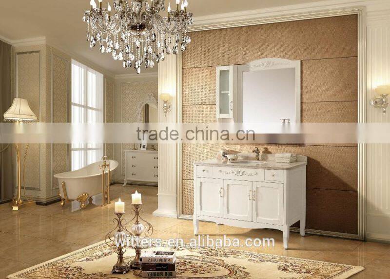 Modern high quality hotel bathroom cabinets furniture in white WTS843