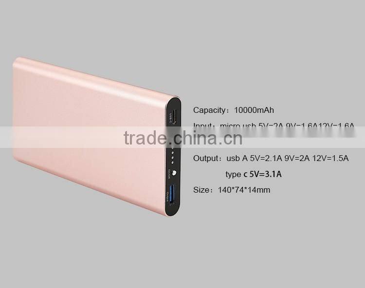 Type c phone power bank 10000mah high capacity factory directory from China