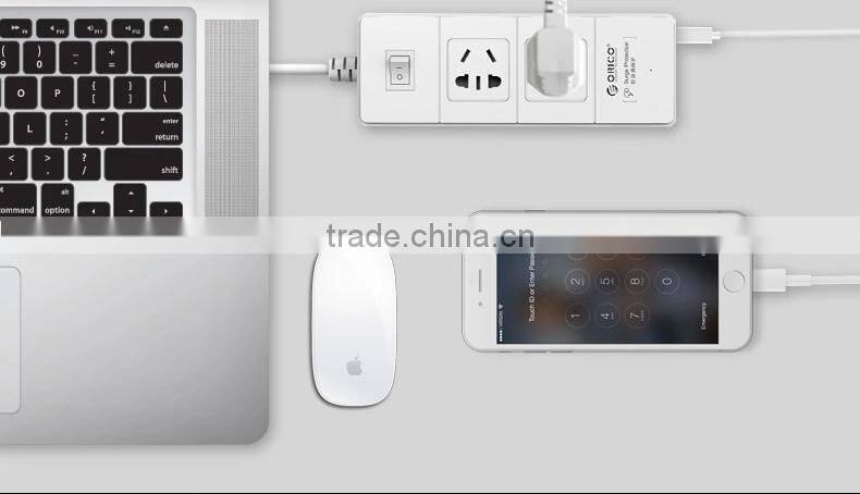 2015 OEM ABS material 2 way US type power strip with 4 USB ports