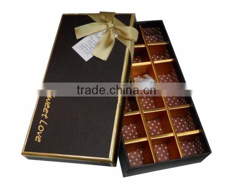 Luxury black handmade paper chocolate gift box