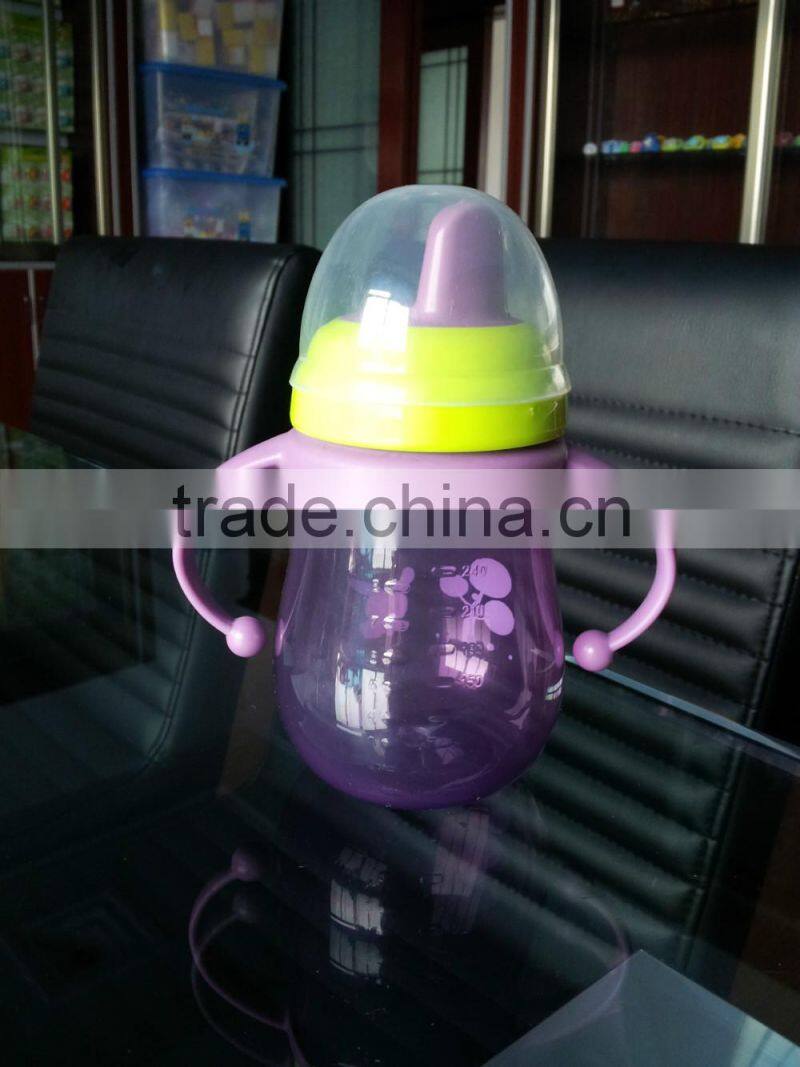 280ml wide neck colored Gourd-shaped PP water bottle trainning cup