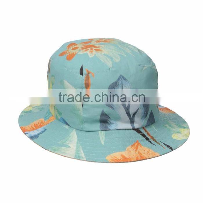 panama fashion wide brim hat fashion floral printing bucket hat