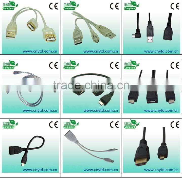 Different styles v2.0 usb cable usb splitter cable 2 female 1 male