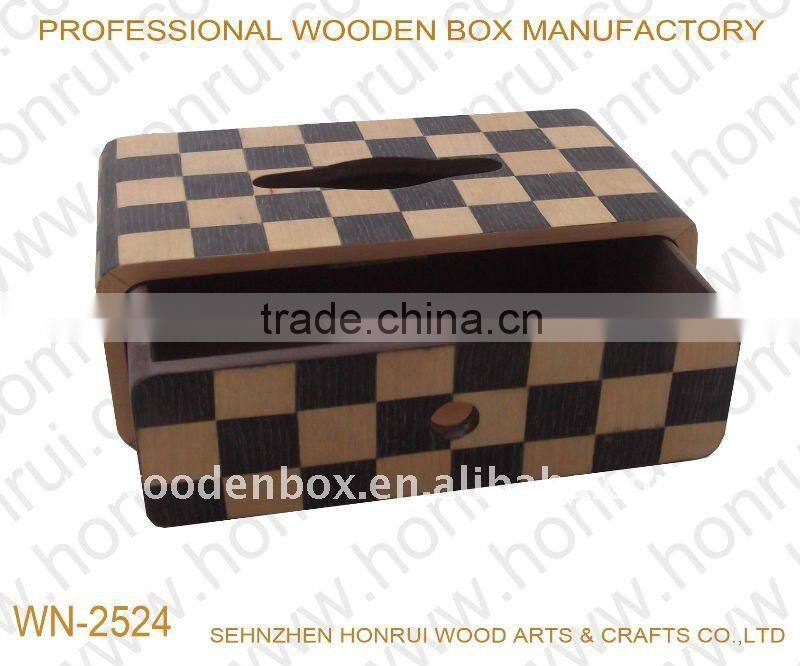MDF tissue box with wood veneer