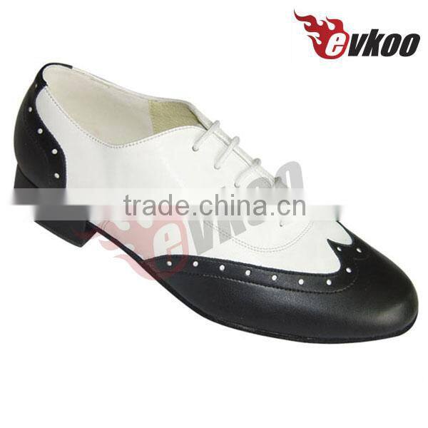 High quality black and white genuine leather latin for men shoes