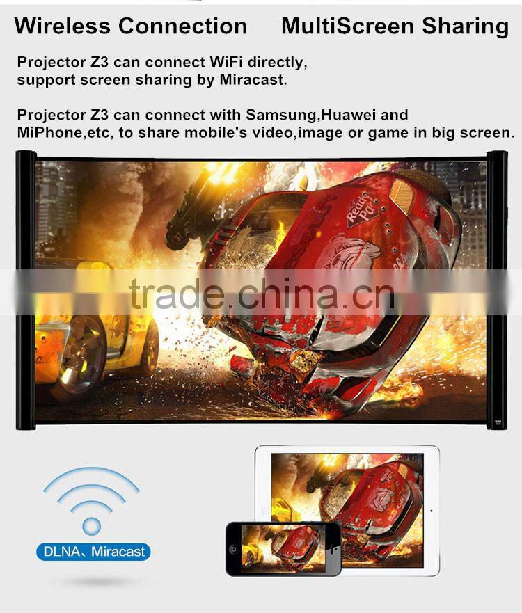 New Arrival! Ultra HD Smart Mini Short Throw 3D Projector Z3